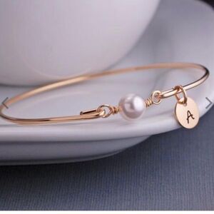 Love Georgie Swarovski Pearl Bracelet with “J” charm